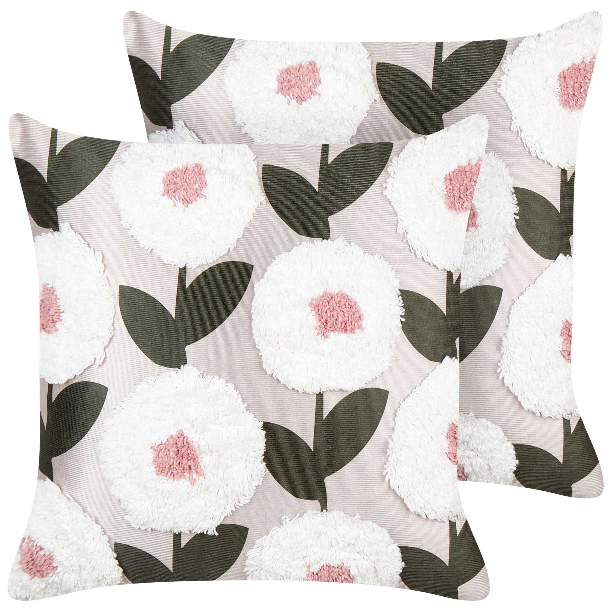 Koristetyynysetti 2 kpl KUNRI 45 x 45 cm Puuvilla Monivärinen Kukkakuvio