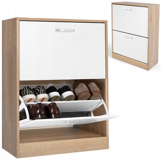 Kenkäkaappi, 2-lokeroinen hylly, KENGÄT, tilava lipasto eteiseen, HYLLY