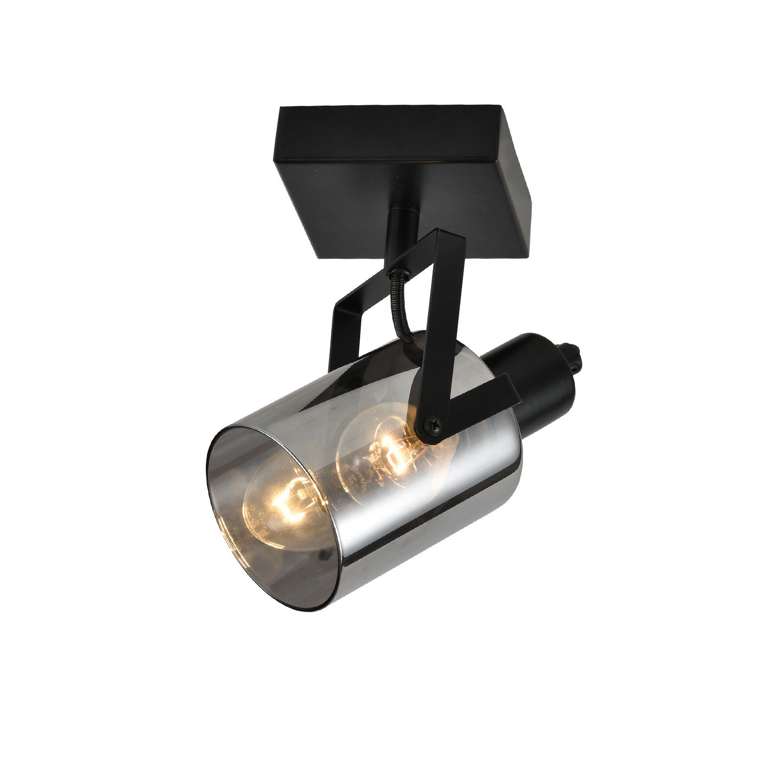 NETTLIFE kattospotti vintage musta kattovalaisin retro savunharmaa lasinen kattovalaisin 1 lamppu E14