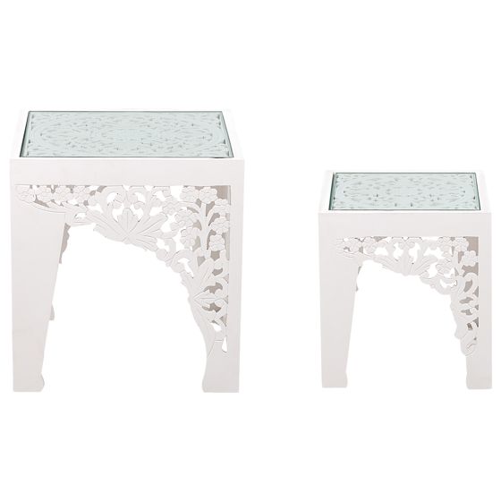 Sivupöytäsetti 2 kpl AMADPUR Valkoinen