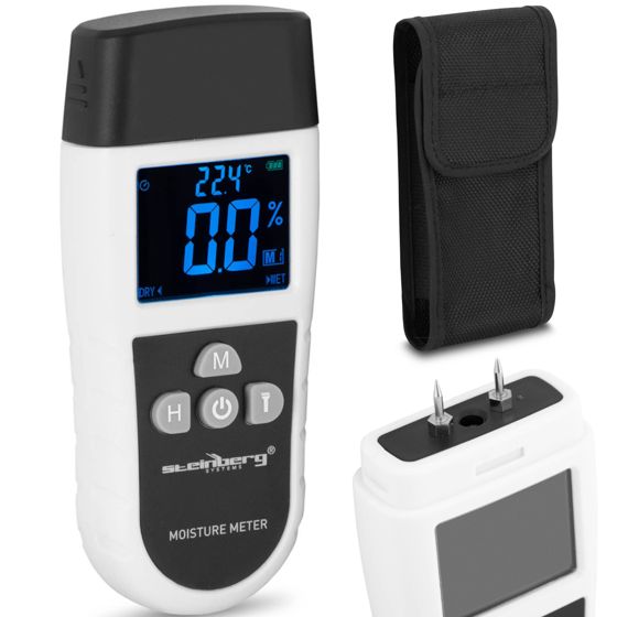 Kosteusmittari lämpömittarilla, elektroninen puulle ja betonilaatoille, LED 5 - 70 %