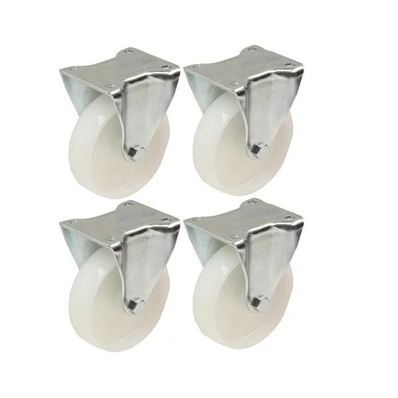 4 - 80mm 3" tuuman nailonpyörät - raskaat kiinteät pyörät 120kg kukin