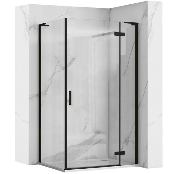 REA Suihkukaappi HUGO 100x90 musta, 100X90X200, 5CM