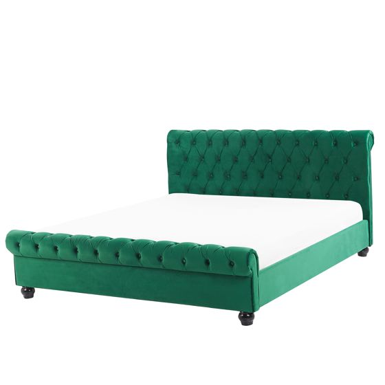 Sänky Sametti AVALLON 160 x 200 cm Smaragdinvihreä