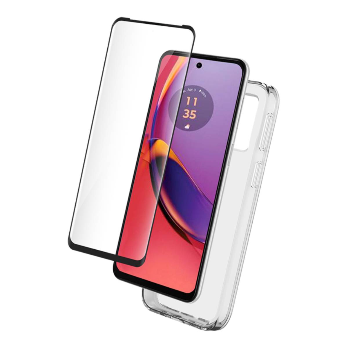 Joustava Suojakuori + Lasi Paketti SmartFrame-kehyksellä Motorola G84:lle