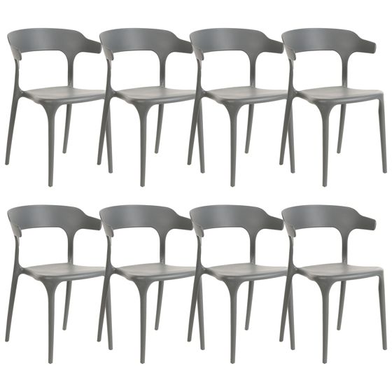 Ruokatuolisetti 8 kpl GUBBIO Harmaa