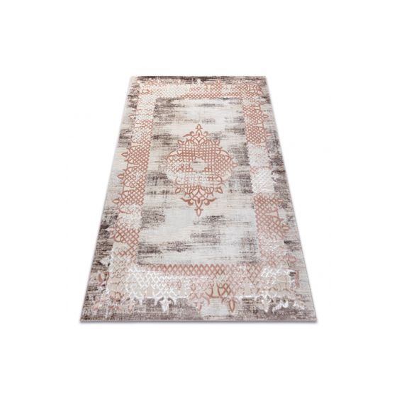 Matto CORE W9797 Rosetti - rakenteellinen, kaksi kerrosta fleeceä, beige / vaaleanpunainen 200x290 cm