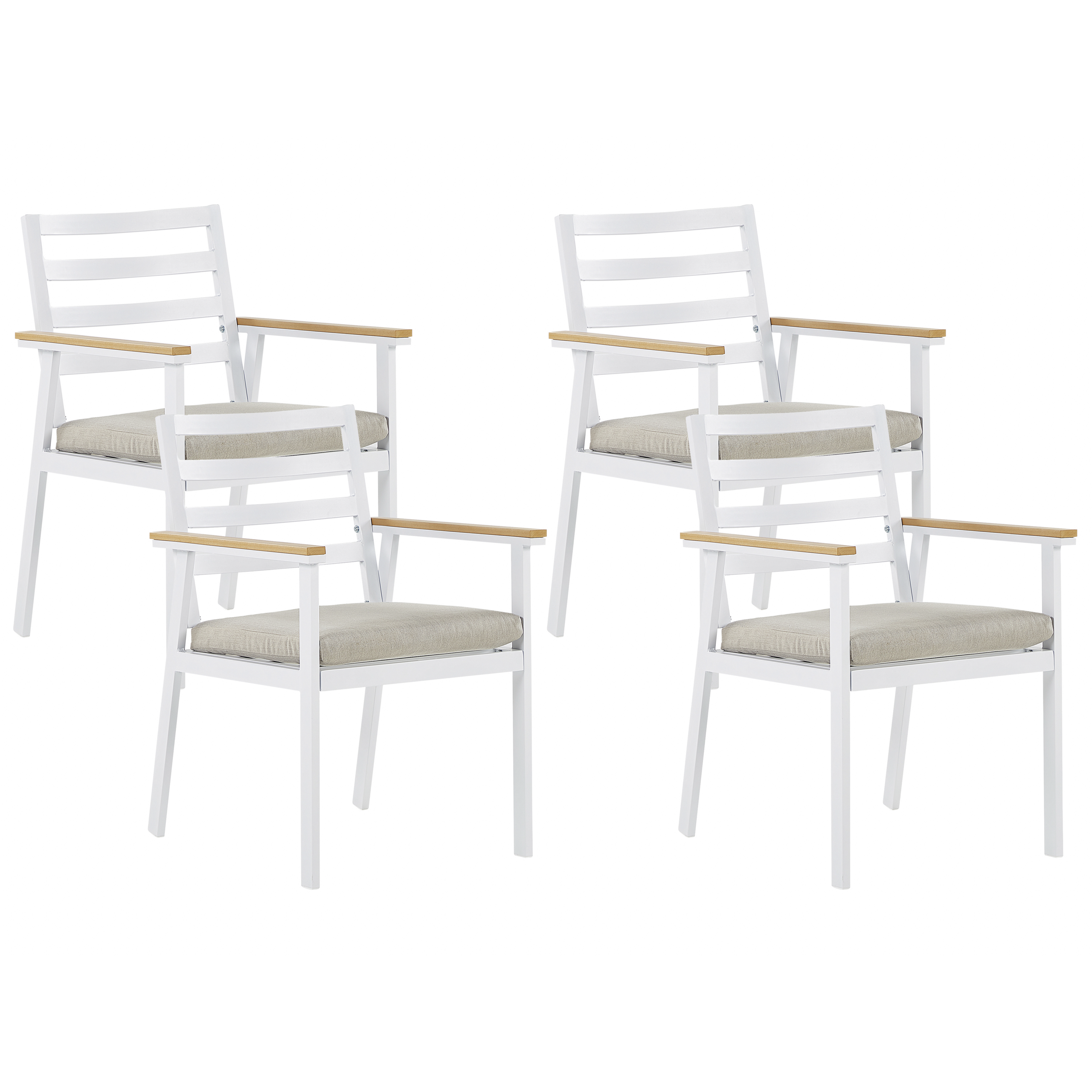 Puutarhatuolisetti pehmusteilla 4 kpl CAVOLI Metalli Beige