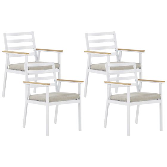 Puutarhatuolisetti pehmusteilla 4 kpl CAVOLI Metalli Beige