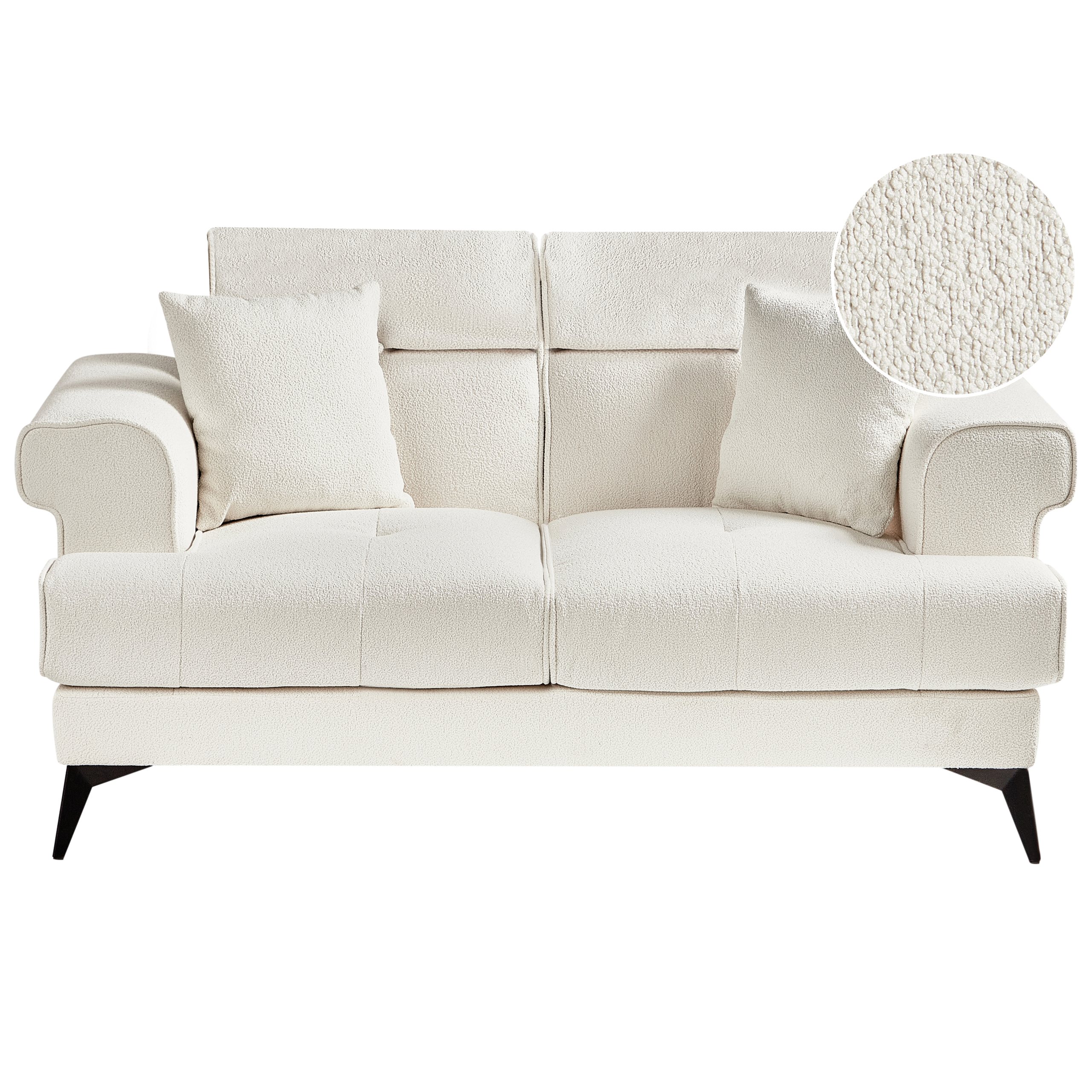 Sohva SKIVE buklee Valkoinen 2-istuttava