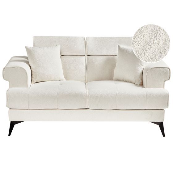 Sohva SKIVE buklee Valkoinen 2-istuttava