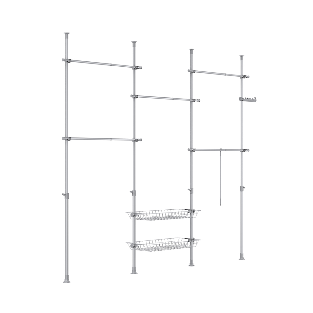 SoBuy Säädettävä Vaatekaappi 311x37x295 cm KLS04-II-HG