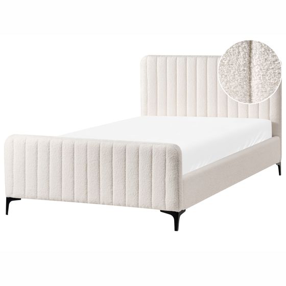 Sänky buklee LUNAN 120 x 200 cm Luonnonvalkoinen