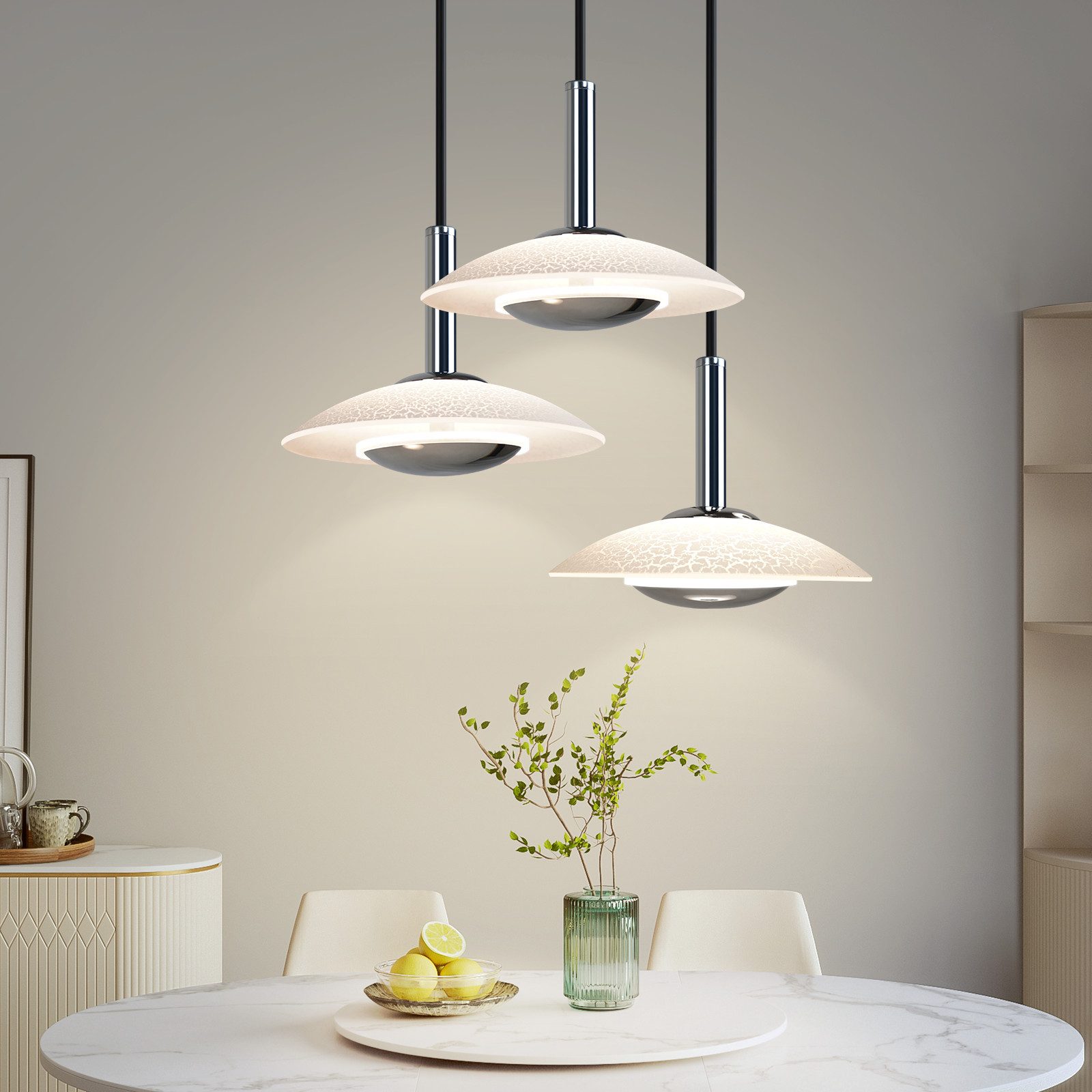 NETTLIFE LED-riippuvalaisin ruokapöydän riippuvalaisin moderni design ruokailutilan riippuvalaisin 3000K lämmin valkoinen 3 liekkiä