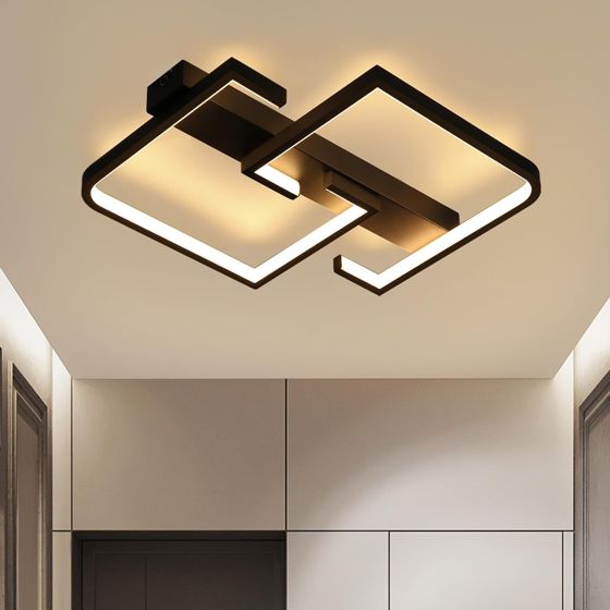 NETTLIFE LED - kattovalaisin, musta, 19W, 30CM, moderni, lämmin, valkoinen, 3000K, geometrinen, kuvio