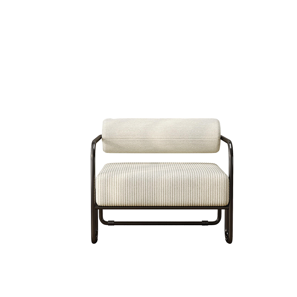 Nojatuoli 68,5×73×70,5 cm, vakosamettia ja musta metallirunko, beige