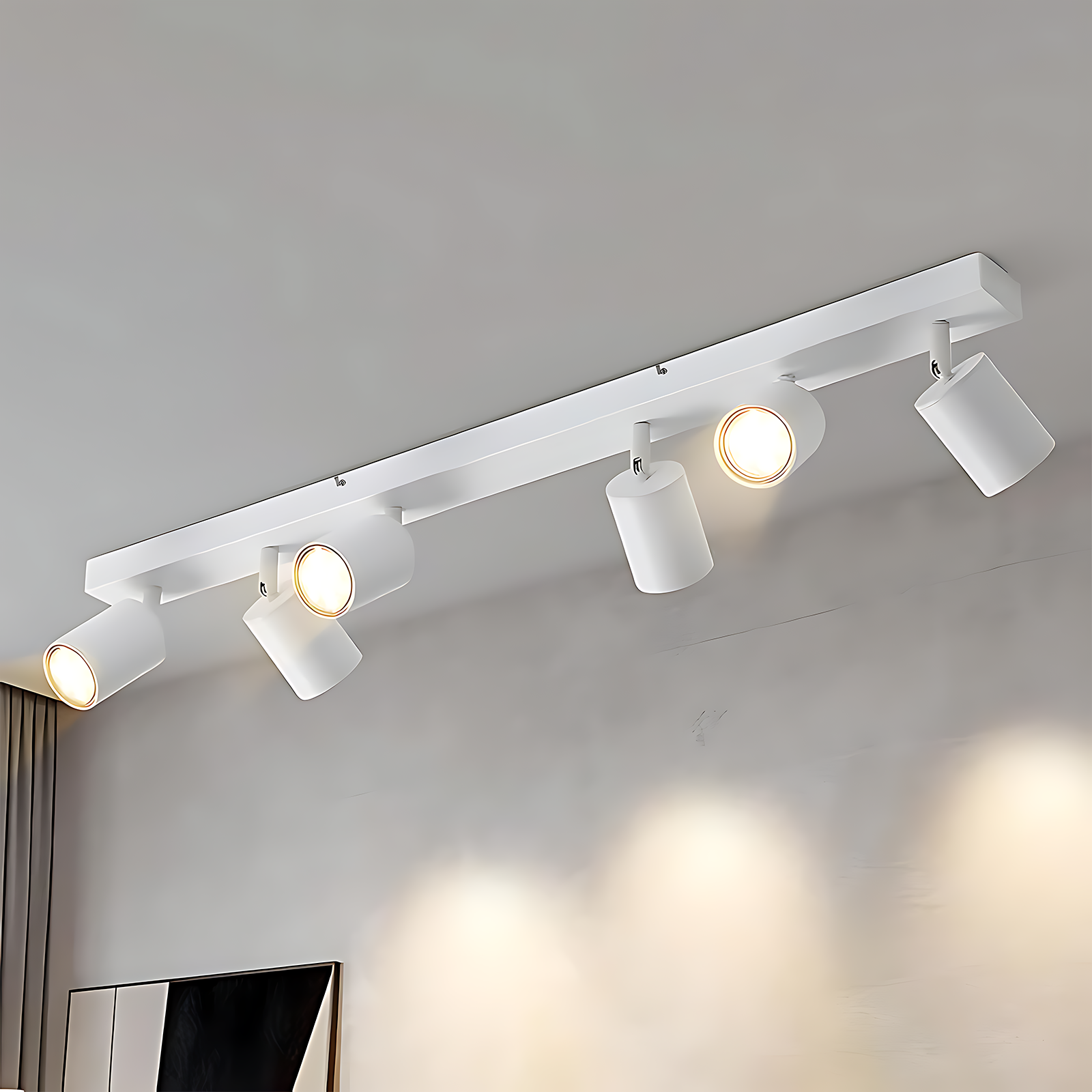 NETTLIFE 6 valkoista LED - kattospottilamppua GU10 350° säädettävä olohuoneeseen, makuuhuoneeseen, keittiöön, ilman polttimoa
