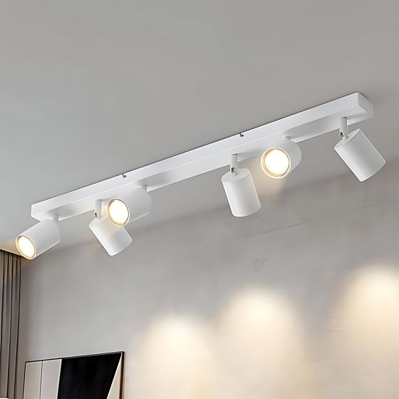 NETTLIFE 6 valkoista LED - kattospottilamppua GU10 350° säädettävä olohuoneeseen, makuuhuoneeseen, keittiöön, ilman polttimoa