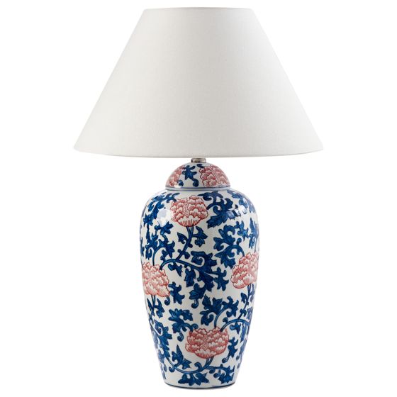 Pöytävalaisin VERUSA posliini Valkoinen/sininen