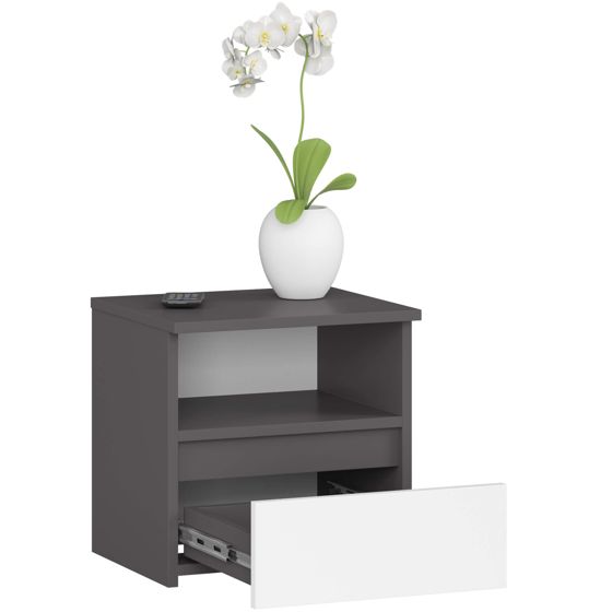 Akord Yöpöytä Grafiitti/Valkoinen Moderni 40x35x40