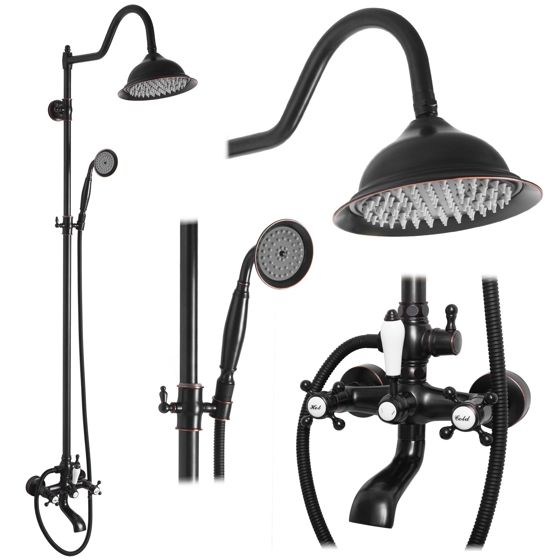 REA suihkusetti BERGAMO musta, 50X21X150CM