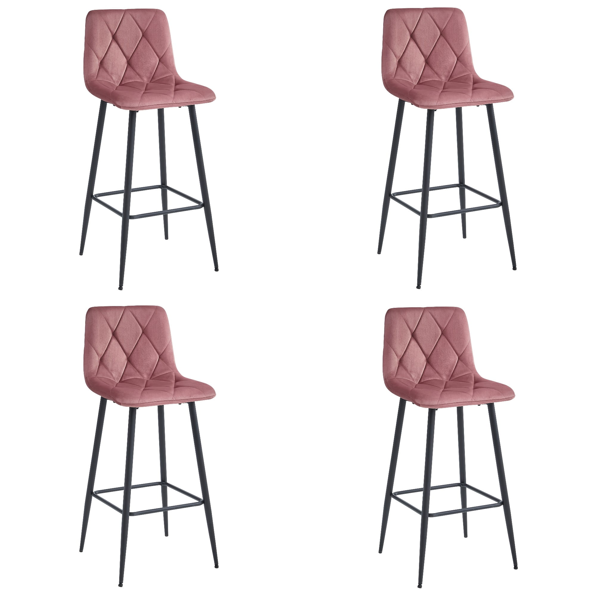 NADO-baarijakkara, tummanroosa sametti, mustat jalat (4 kpl)