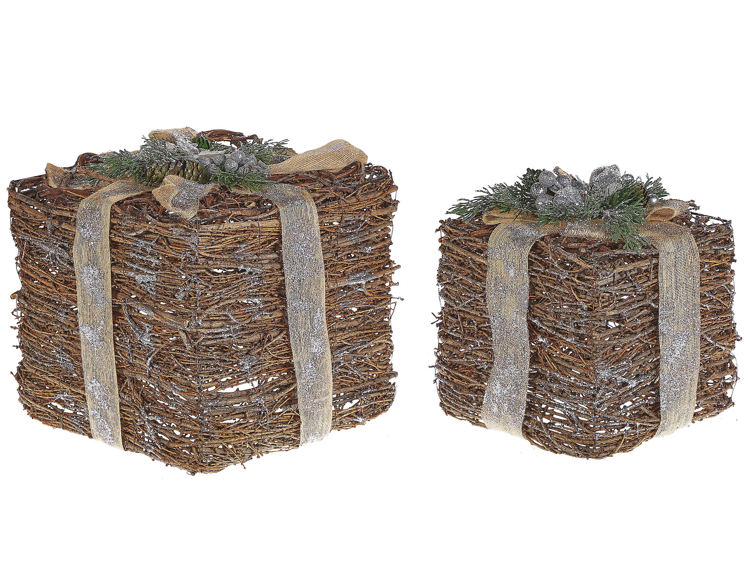 Joulukoristesetti 2 kpl INARI 28/21 cm Joululahja Hopea