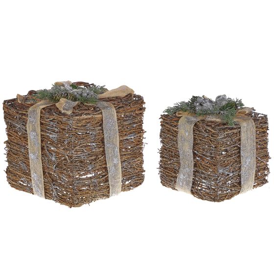 Joulukoristesetti 2 kpl INARI 28/21 cm Joululahja Hopea