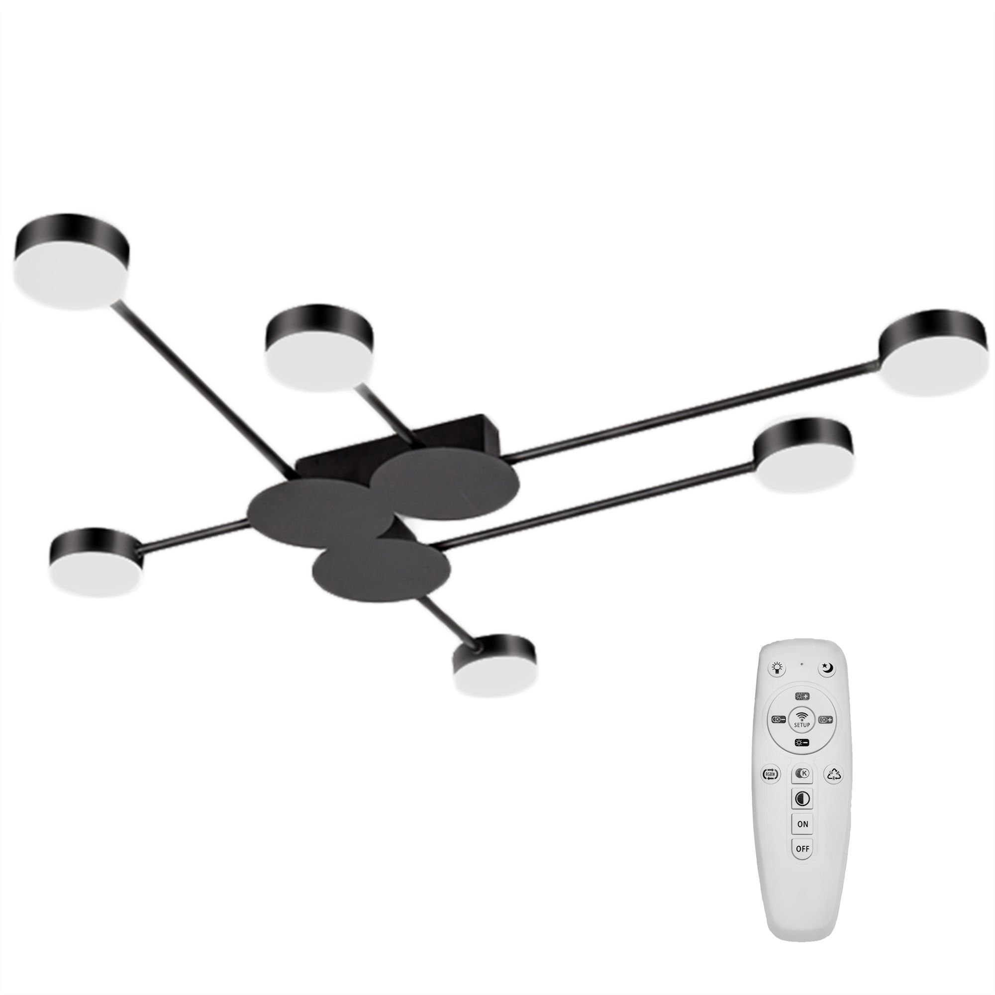 TOOLIGHT kattovalaisin LED APP521-6C musta, 98,5x89x10cm