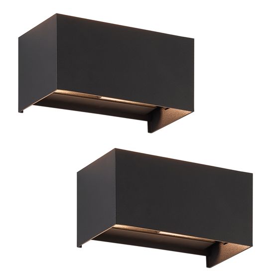 NETTLIFE 2 mustaa LED - seinävalaisinta IP65, säädettävä lämmin valkoinen valo G9, olohuoneeseen, puutarhaan, terassille