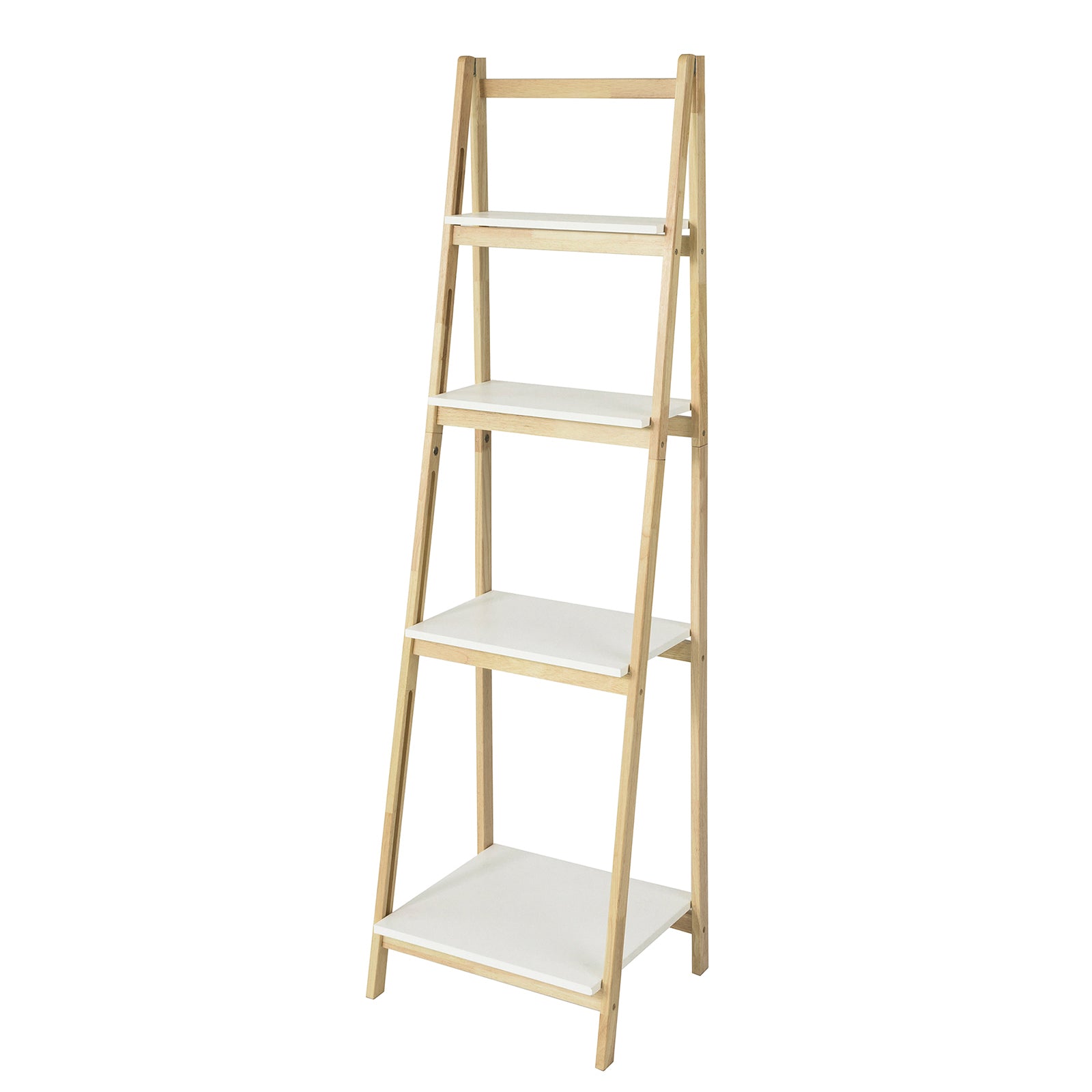 SoBuy Luonnonkumipuinen 4-hyllyinen kulmahylly FRG162-N