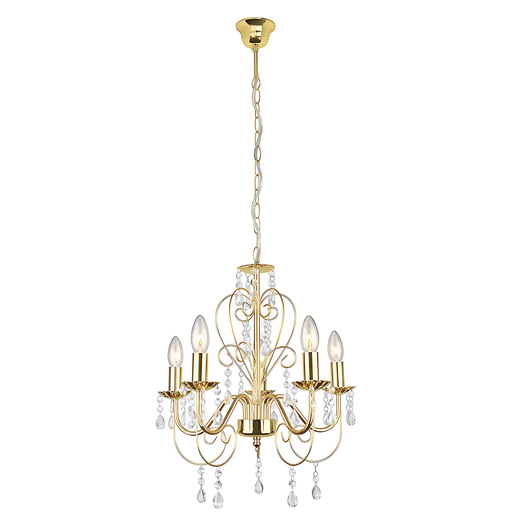 TOOLIGHT riippuvalaisin EBT009-5CP kulta, 45X120X45CM