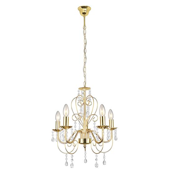 TOOLIGHT riippuvalaisin EBT009-5CP kulta, 45X120X45CM