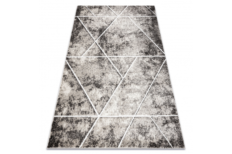 Matto MATEO 8031/644 Moderni, geometrinen, kolmiot - rakenne harmaa / beige 80x150 cm