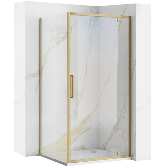 REA Kulmasuihkukaappi RAPID SWING 100X90 harjattu kulta, 100X90X195CM