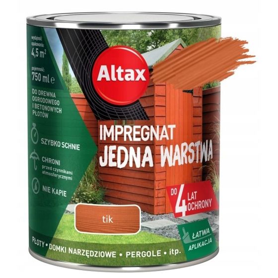 Yhden kerroksen puu- ja betonisuoja, teak, 0,75 l