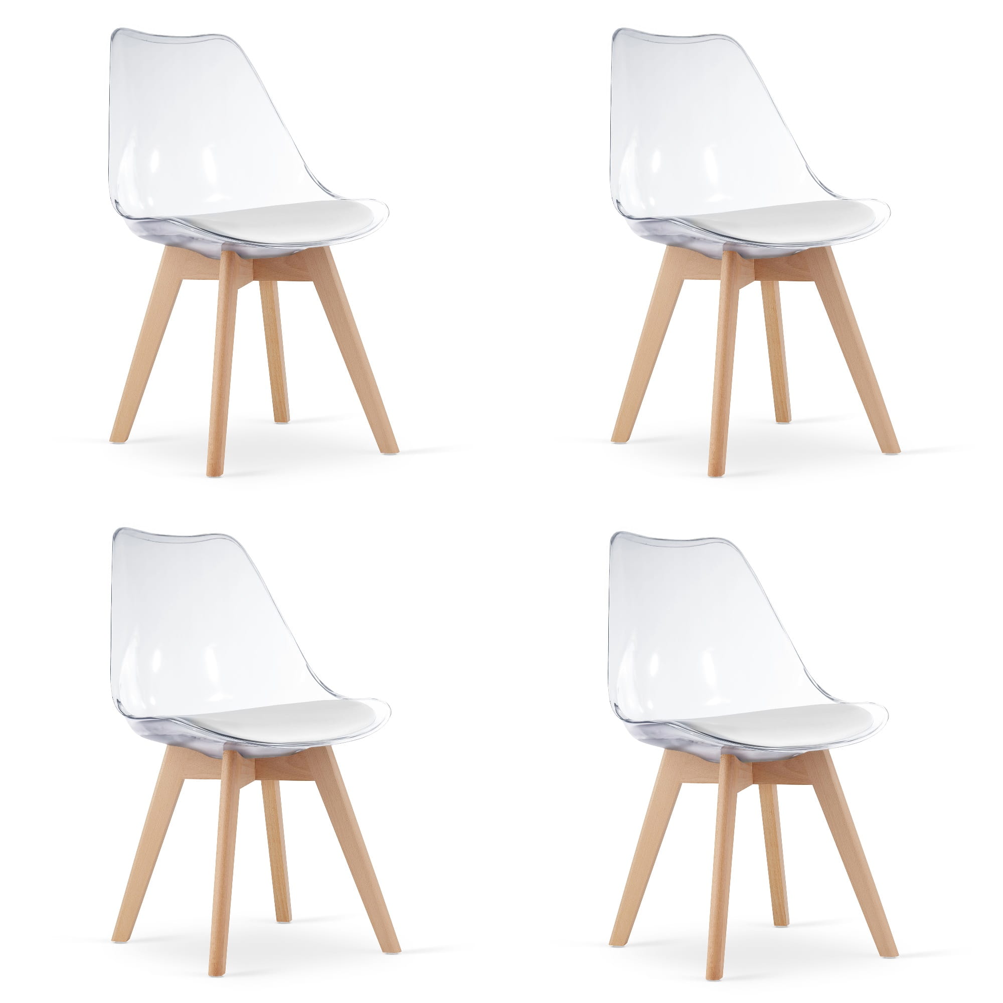 MARK-tuoli - läpinäkyvät / luonnonväriset jalat x 4