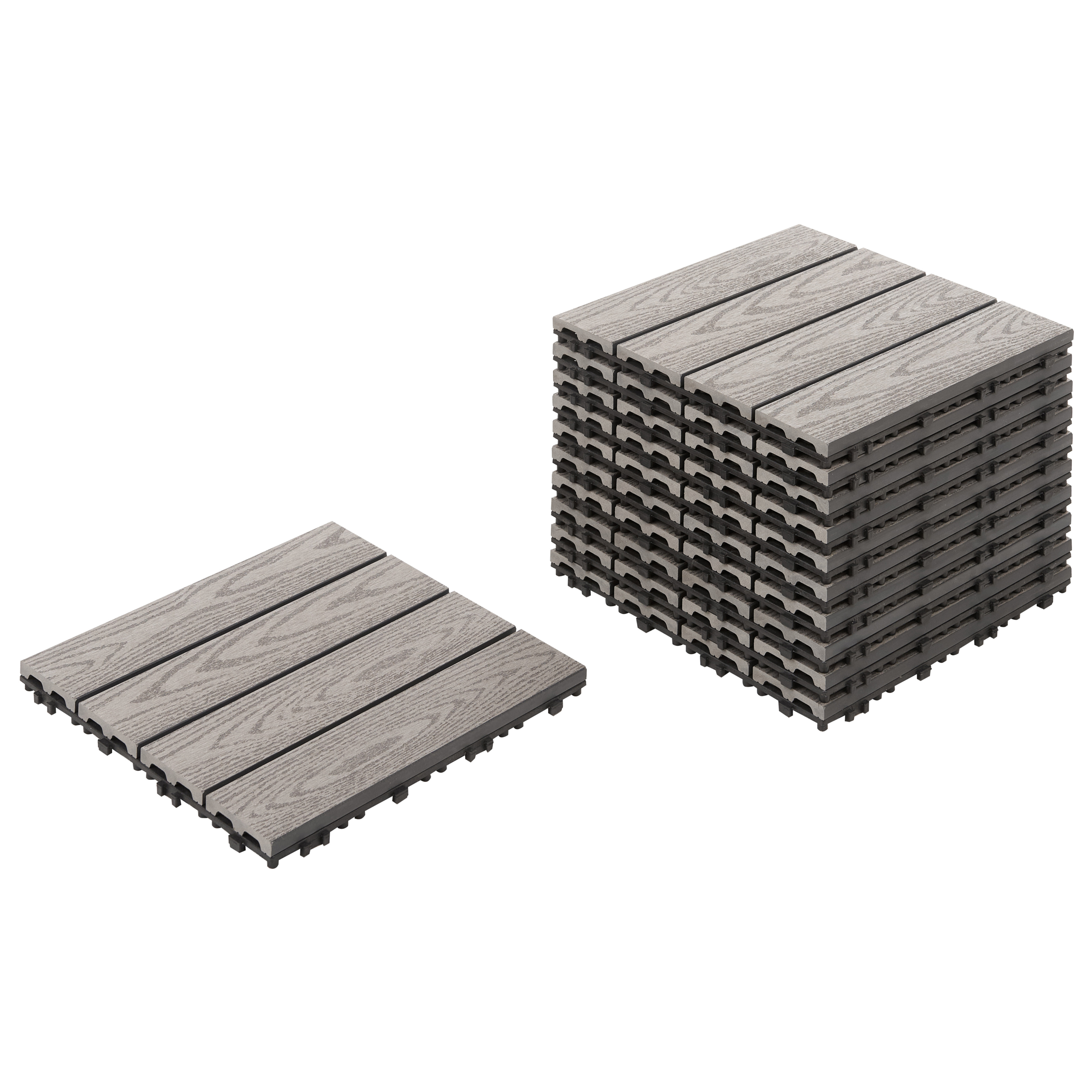 Terassilaatta ATESSA puu-muovikomposiitti (WPC) Harmaa