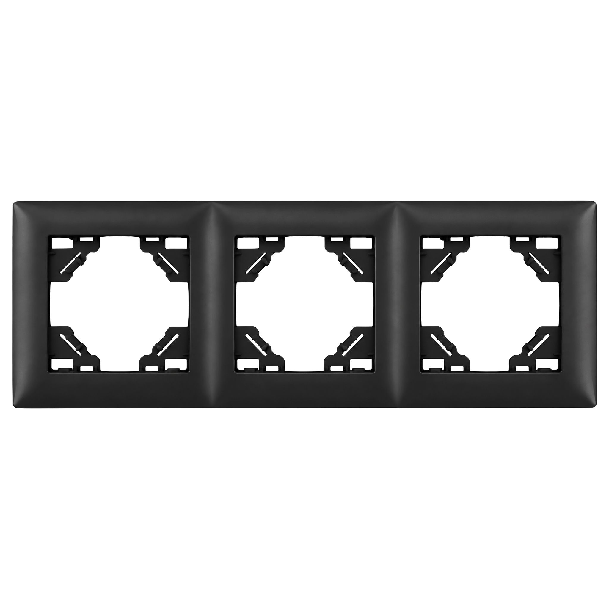 Toolight Kolmiosainen kehys pistorasioille OSTE JNH015-3F Musta 1, 1x22, 5x8, 4cm