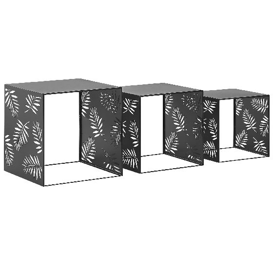 Sohvapöytäsetti 3 kpl WALDO metalli Musta