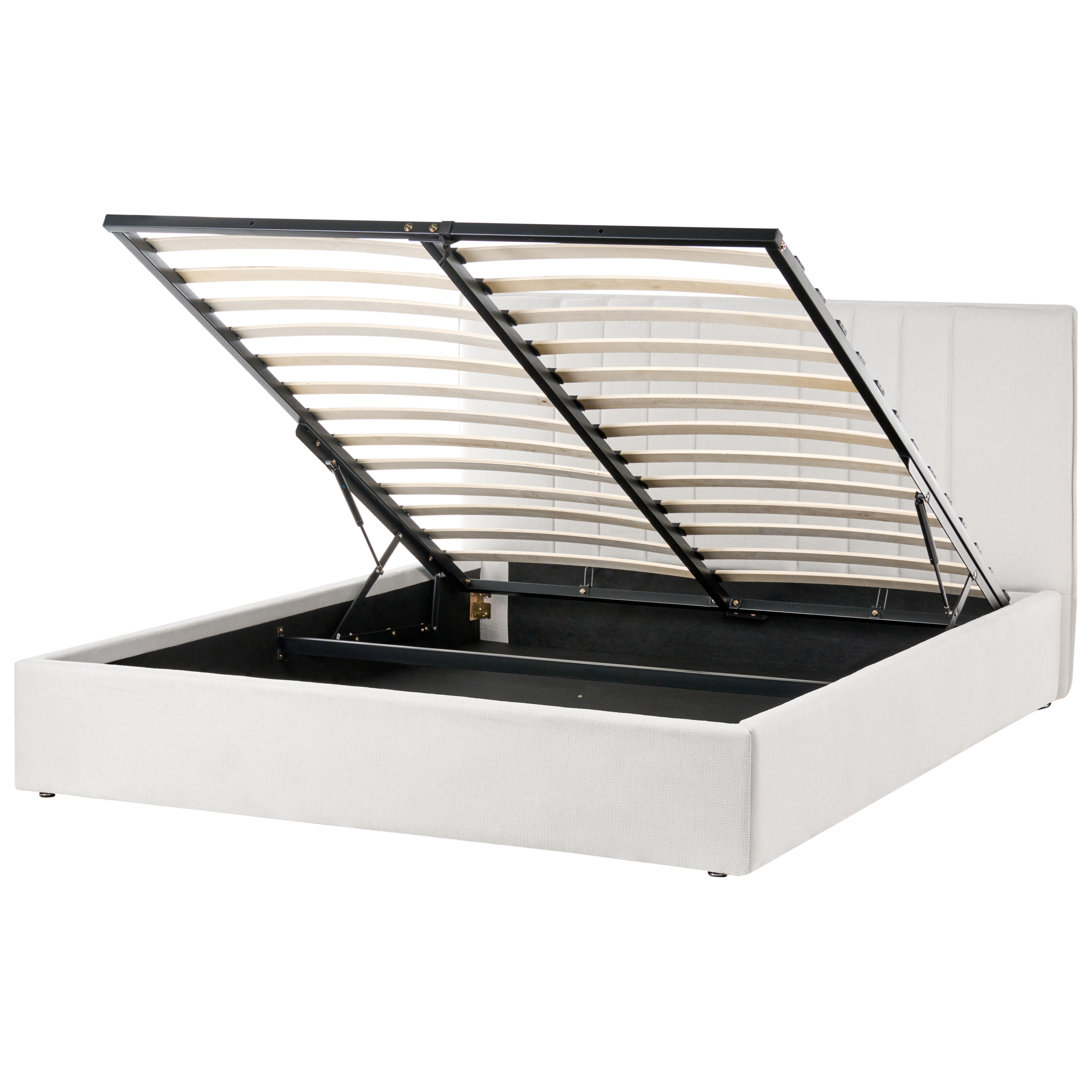 Sänky säilytystilalla kangas TARASCON 160 x 200 cm Vaaleanbeige