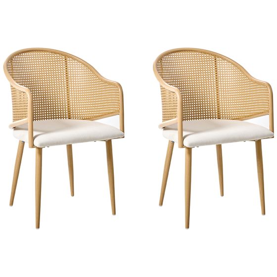 Ruokatuolisetti 2 kpl WEIMAR metalli Vaaleanruskea