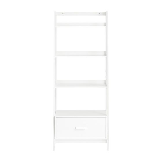 SoBuy Hylly 4-hyllyä 1-laatikko puukuitulevy valkoinen FRG116-W