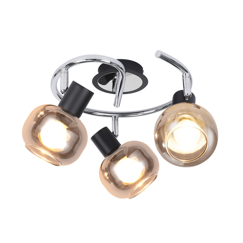 NETTLIFE kattovalaisin kohdevalo E14 moderni savulasi 3 liekkiä kattovalaisin kääntyvä 350° pyörivä
