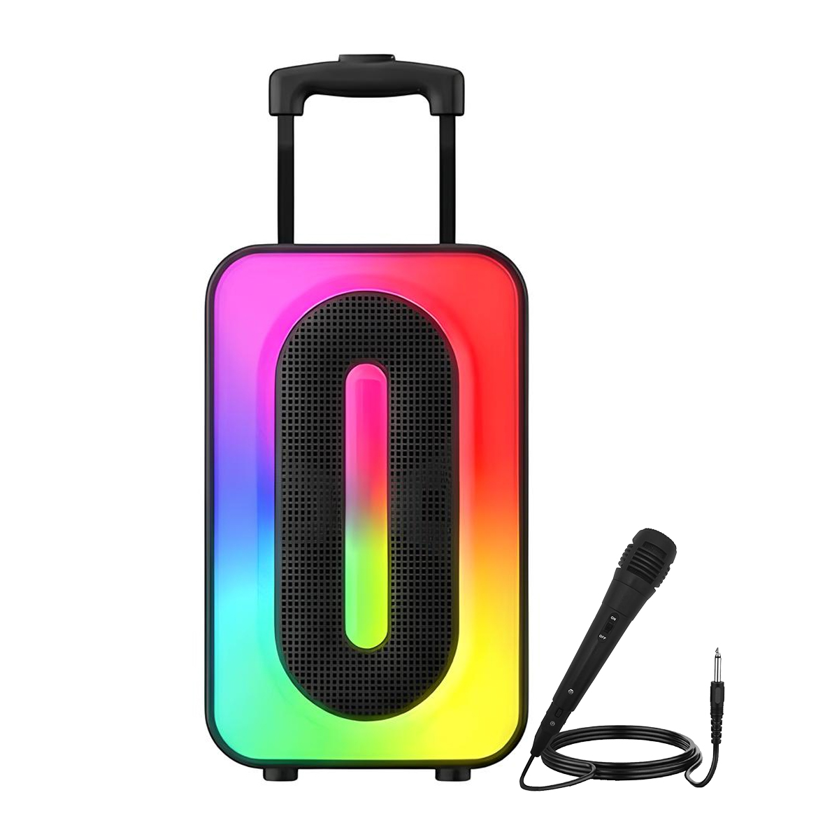 Bluetooth-kaiutin kannettava valaistu 2x 5W kaiutinta mikrofonilla