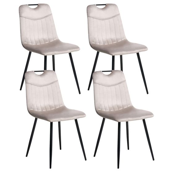 Ruokatuolisetti 4 kpl ARGYLE sametti Ruskeanharmaa