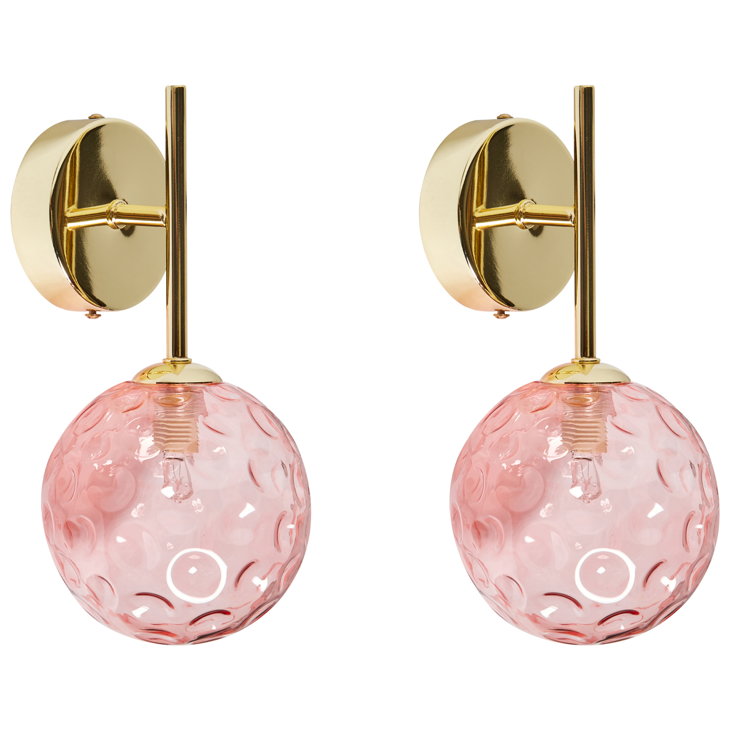 Seinävalaisinsetti 2 kpl ANADYR lasi Vaaleanpunainen