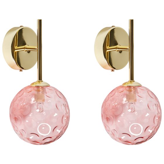 Seinävalaisinsetti 2 kpl ANADYR lasi Vaaleanpunainen