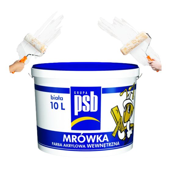 Akryylimaali seinille ja kattoille PSB 10L valkoinen