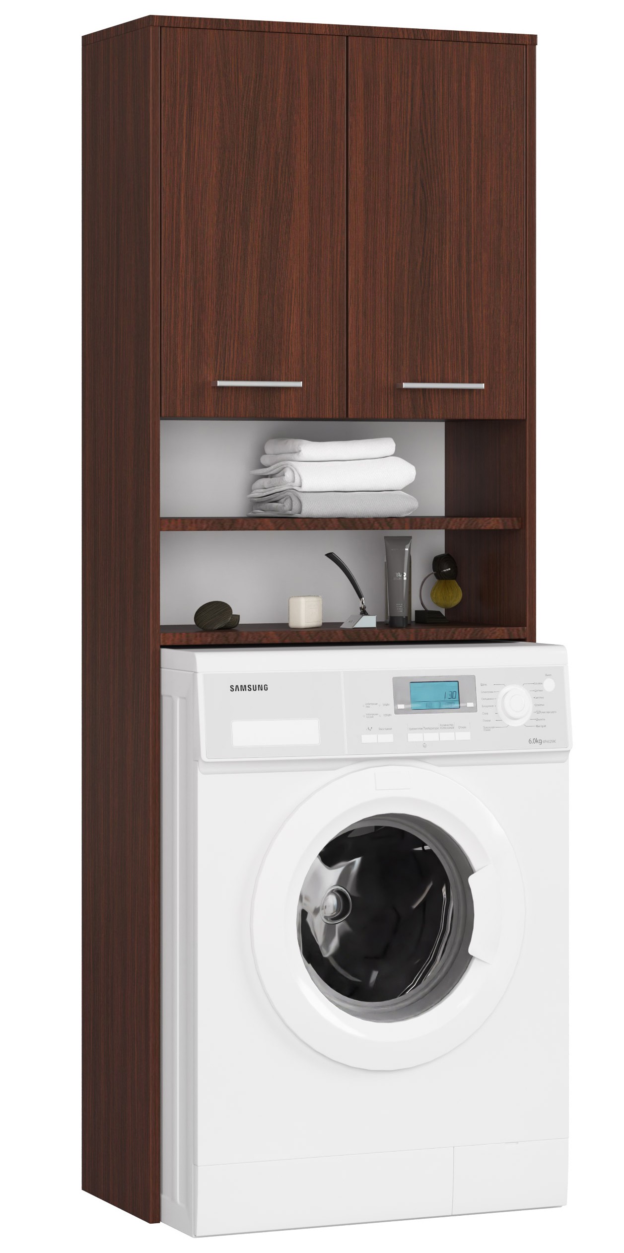 Akord Kylpyhuonekaappi Pesukoneen Päälle Wenge 64x30x180